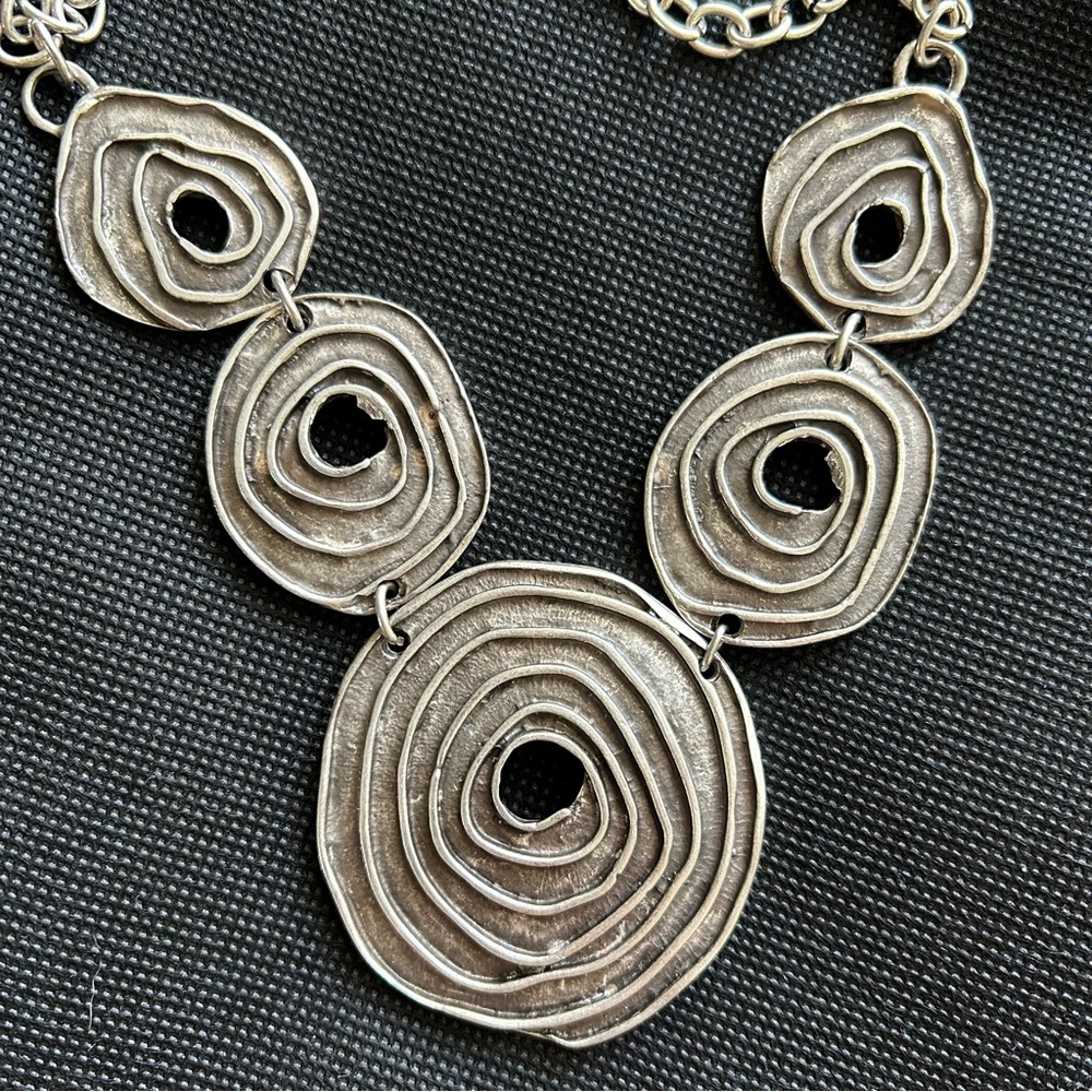 Silver Bohemian Spiral Necklace